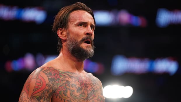 Closeup of AEW wrestler CM Punk